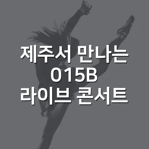 제주서 만나는 015B 라이브 콘서트
