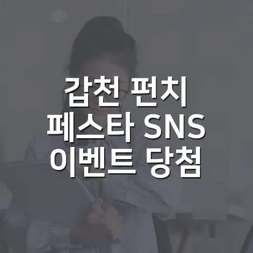 갑천 펀치 페스타 SNS 이벤트 당첨자 발표