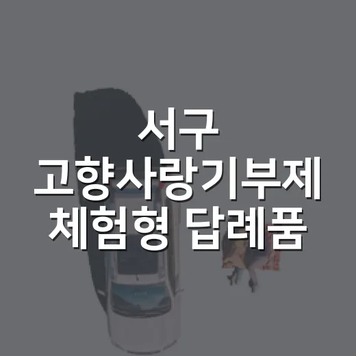 서구 고향사랑기부제 체험형 답례품 눈길