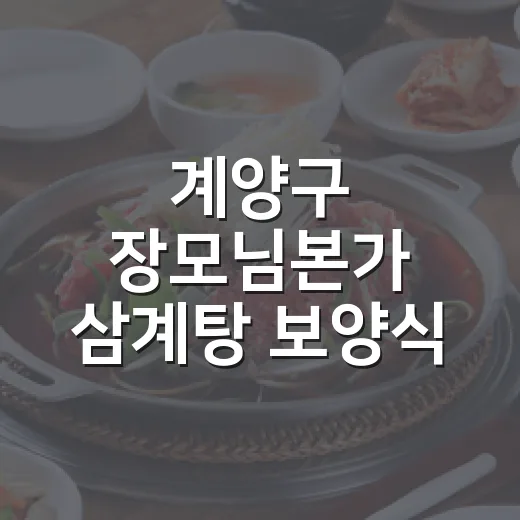 계양구 장모님본가 삼계탕 보양식