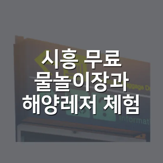 시흥 무료 물놀이장과 해양레저 체험