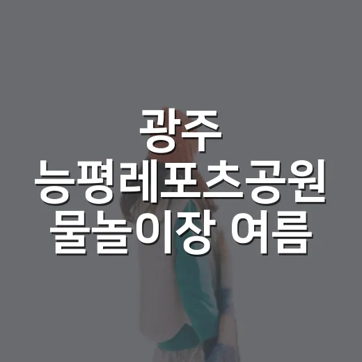 광주 능평레포츠공원 물놀이장 여름 피서 명소