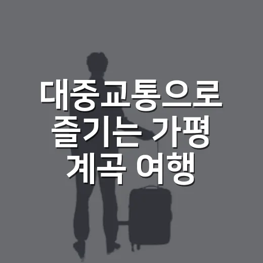 대중교통으로 즐기는 가평 계곡 여행