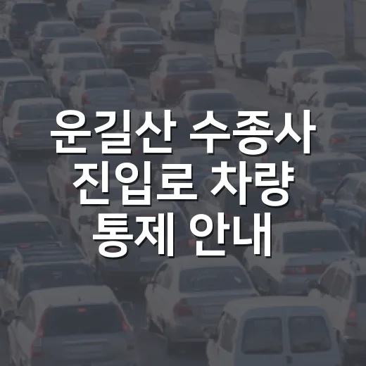 운길산 수종사 진입로 차량 통제 안내