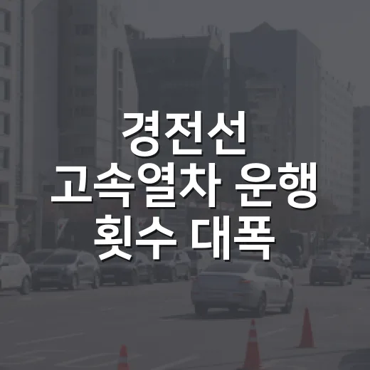 경전선 고속열차 운행 횟수 대폭 확대