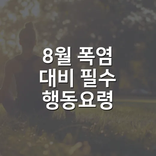 8월 폭염 대비 필수 행동요령 6가지