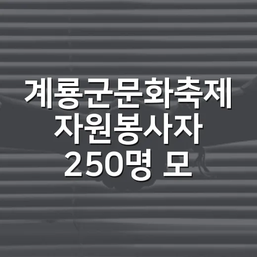 계룡군문화축제 자원봉사자 250명 모집