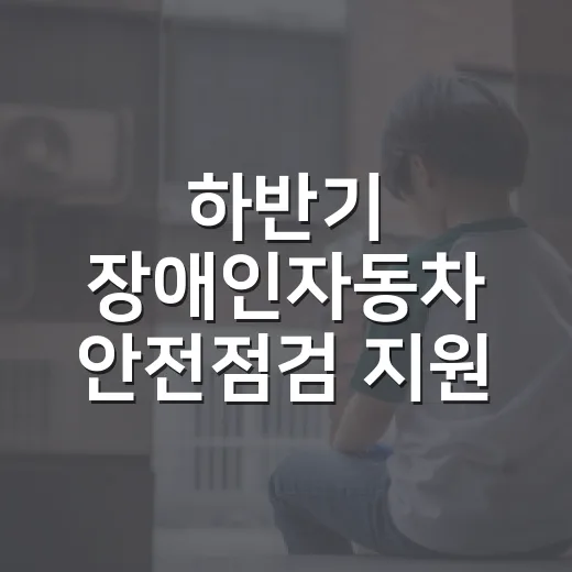 하반기 장애인자동차 안전점검 지원 시작