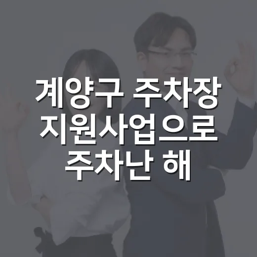 계양구 주차장 지원사업으로 주차난 해소