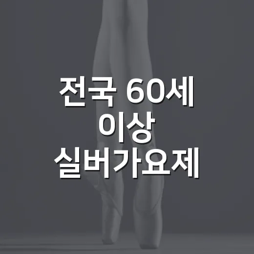 전국 60세 이상 실버가요제 참가자 모집