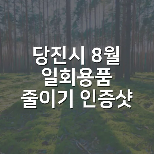 당진시 8월 일회용품 줄이기 인증샷 이벤트
