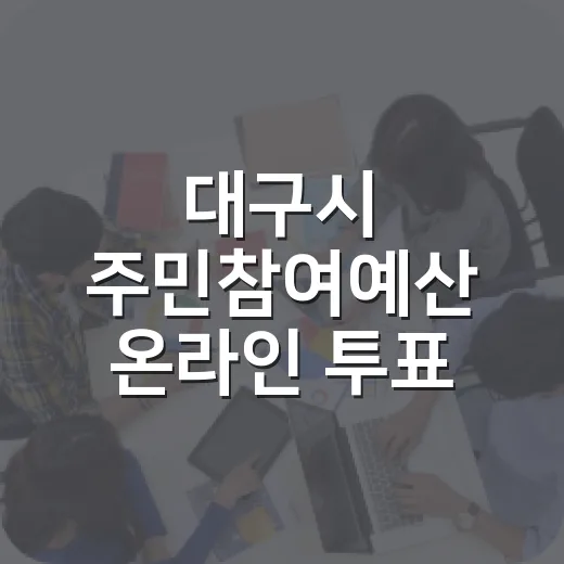 대구시 주민참여예산 온라인 투표 개시