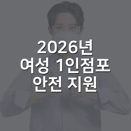 2026년 여성 1인점포 안전 지원 사업 시작