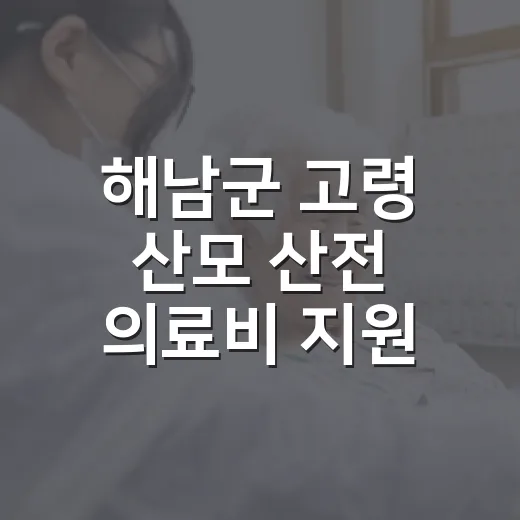 해남군 고령 산모 산전 의료비 지원 확대