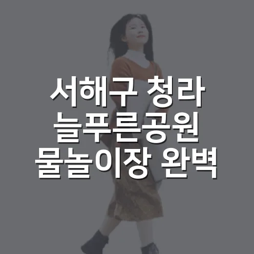 서해구 청라 늘푸른공원 물놀이장 완벽 가이드