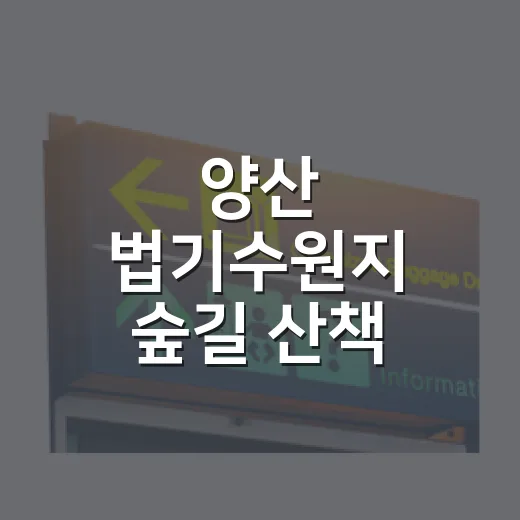 양산 법기수원지 숲길 산책 명소