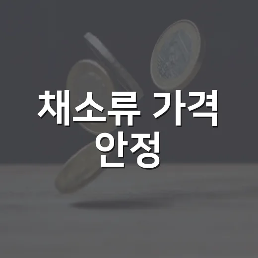 채소류 가격 안정, 정부 저소득층 지원 강화