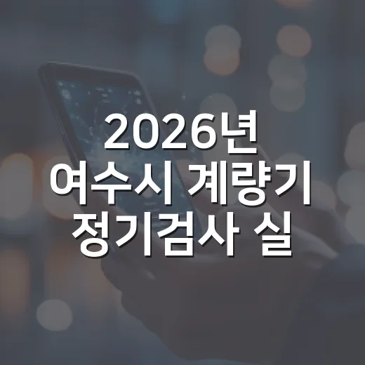 2026년 여수시 계량기 정기검사 실시