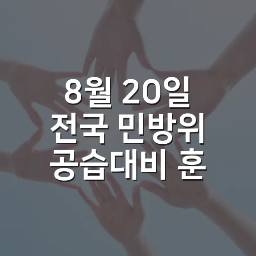8월 20일 전국 민방위 공습대비 훈련 실시