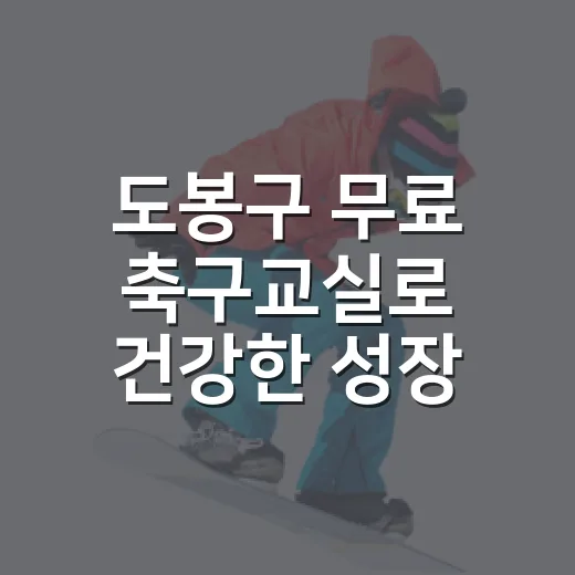 도봉구 무료 축구교실로 건강한 성장 지원