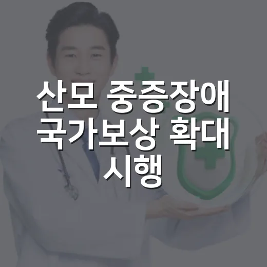 산모 중증장애 국가보상 확대 시행