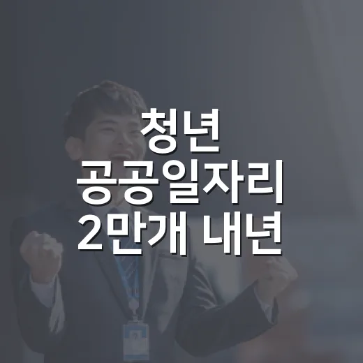 청년 공공일자리 2만개 내년 창출 추진