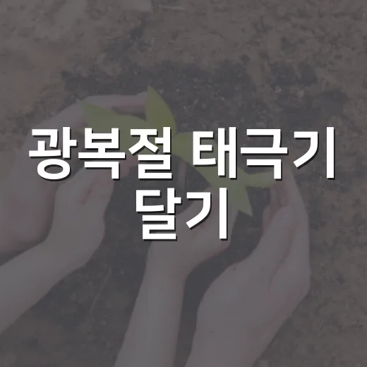 광복절 태극기 달기, 나라사랑 실천의 시작