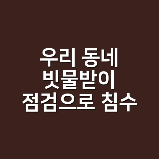 우리 동네 빗물받이 점검으로 침수 예방