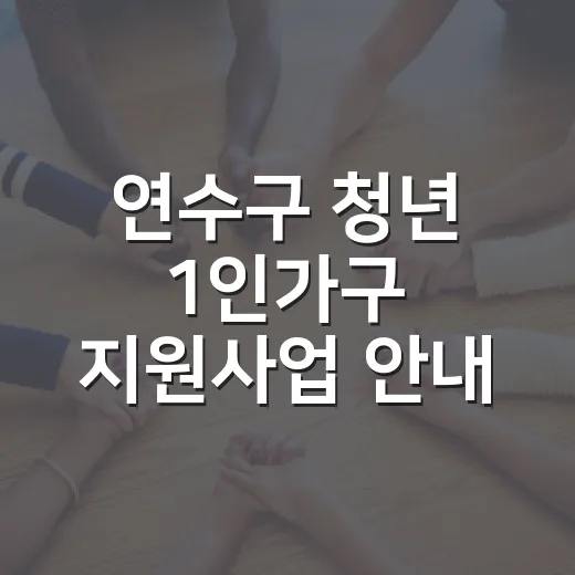 연수구 청년 1인가구 지원사업 안내