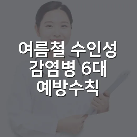 여름철 수인성 감염병 6대 예방수칙