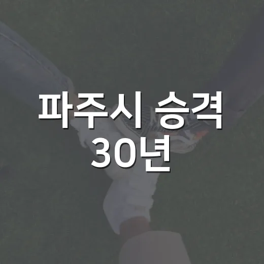 파주시 승격 30년, 변화와 미래를 품다