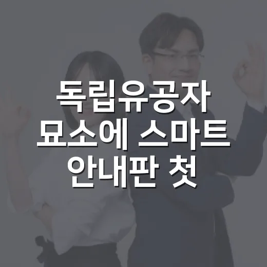 독립유공자 묘소에 스마트 안내판 첫 설치
