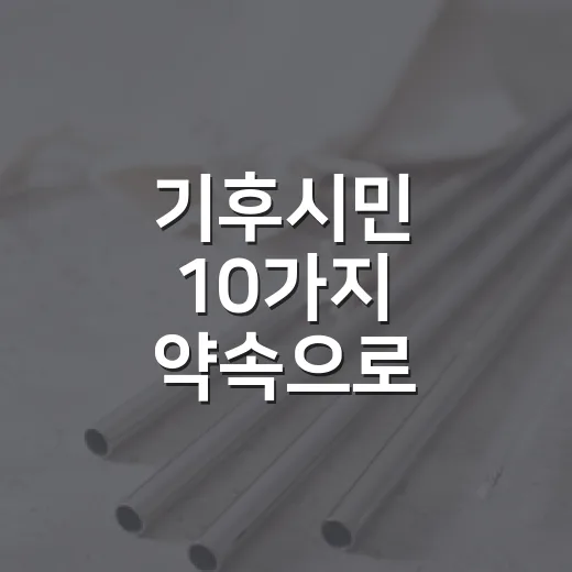 기후시민 10가지 약속으로 지구를 지키다
