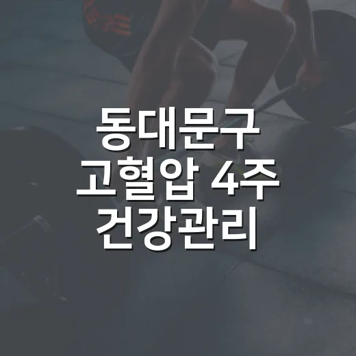 동대문구 고혈압 4주 건강관리 프로그램 모집