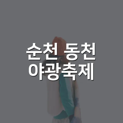 순천 동천 야광축제, 여름밤 빛의 향연