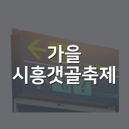 가을 시흥갯골축제, 자연과 함께하는 특별한 추억
