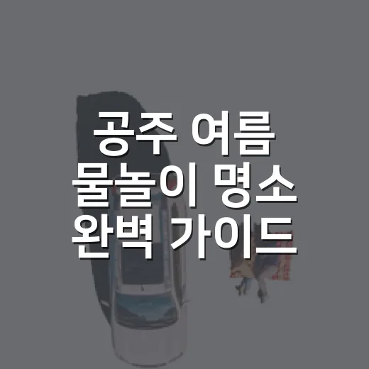 공주 여름 물놀이 명소 완벽 가이드