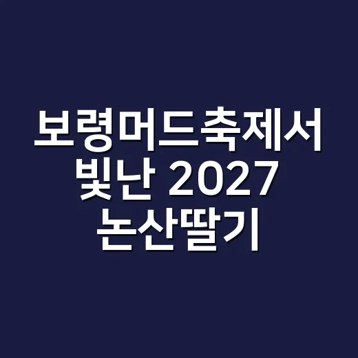 보령머드축제서 빛난 2027 논산딸기엑스포