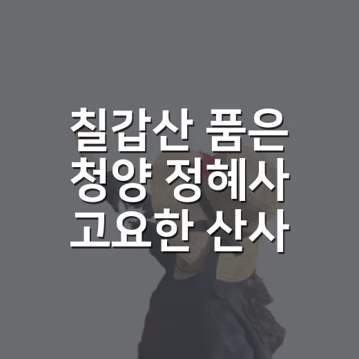 칠갑산 품은 청양 정혜사 고요한 산사