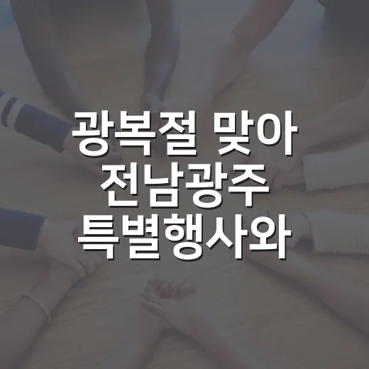 광복절 맞아 전남광주 특별행사와 역사 현장 집중 조명