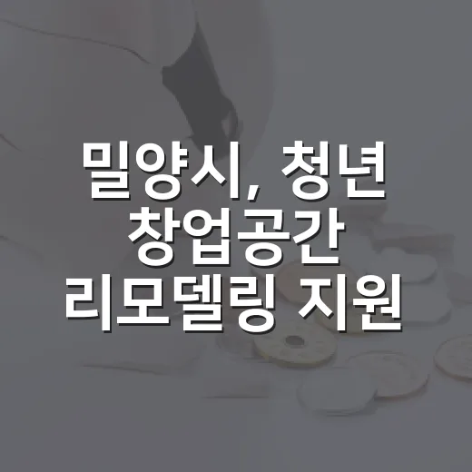 밀양시, 청년 창업공간 리모델링 지원 나선다