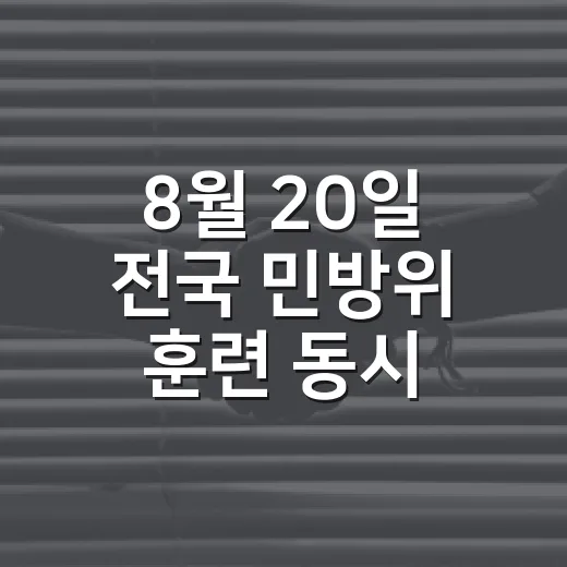 8월 20일 전국 민방위 훈련 동시 실시