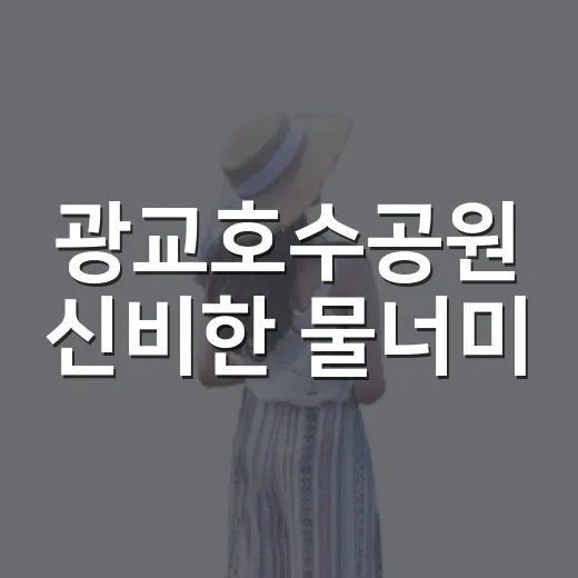 광교호수공원 신비한 물너미, 여름철 물놀이 명소