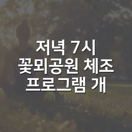 저녁 7시 꽃뫼공원 체조 프로그램 개시