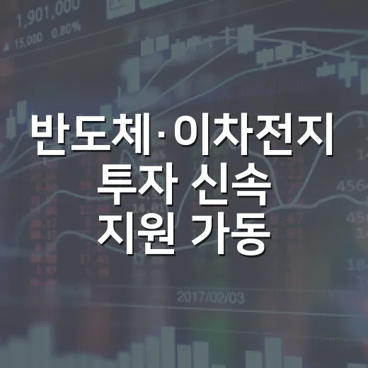 반도체·이차전지 투자 신속 지원 가동