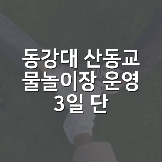 동강대 산동교 물놀이장 운영 3일 단축