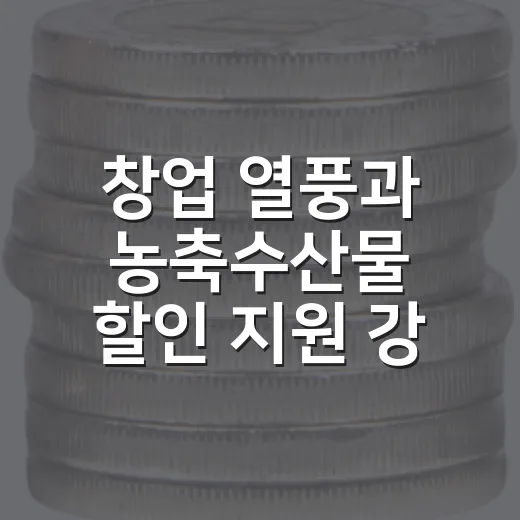 창업 열풍과 농축수산물 할인 지원 강화