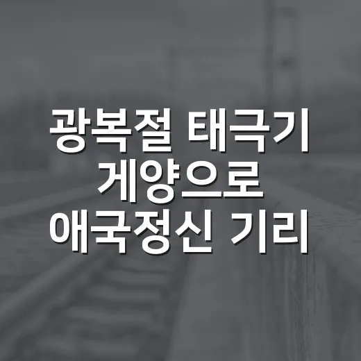광복절 태극기 게양으로 애국정신 기리자