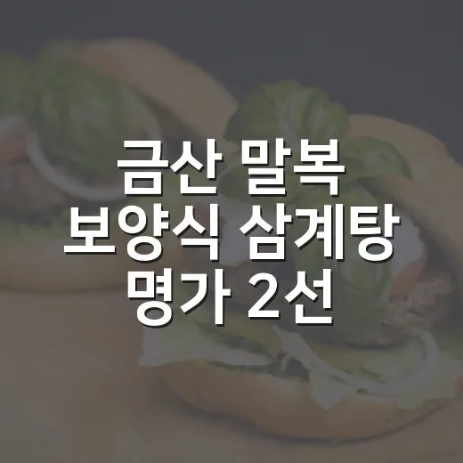 금산 말복 보양식 삼계탕 명가 2선