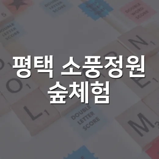 평택 소풍정원 숲체험, 아이와 자연 속 배움의 시간